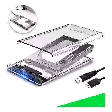Imagem de HD Externo Portátil USB 3.0 Case Transparente