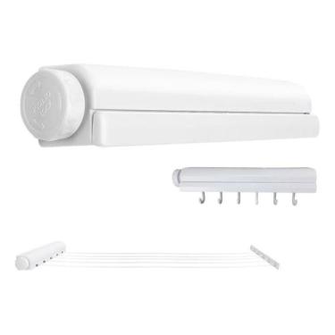 Imagem de Varal Retratil De Parede 6 Ganchos 5 Cordas Ajustavel - DS