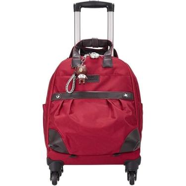 Imagem de Mochila De Tecido Oxford Unissex à Prova D'Água Multifuncional De Grande Capacidade Com Rodas Mochila De Vários Compartimentos Bolso Com Zíper Bagagem De Negócios Cabine Bolsa