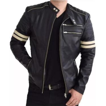 Imagem de Jaqueta Masculina Couro De Bufalo Legitimo - Off White - Bufalo Couros