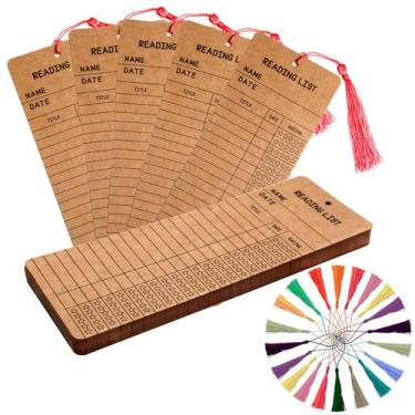 Imagem de Conjunto de marcadores: Lista de leitura KaloTidy com borlas, 50 unida