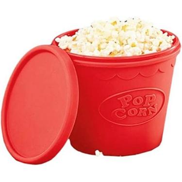 Imagem de Pipoqueira Para Micro-ondas Sem Óleo Balde Pipoca Silicone Com Tampa saudável sem BPA