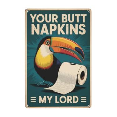 Imagem de Your Butt Napkin My Lody Toucan Retro Estética Placas de Parede Decorativas Decoração de Casa e Jardim Cartazes e Impressões 20 x 30 cm