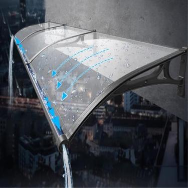 Imagem de Toldo De Porta Da Frente Autolimpante Toldo Ao Ar Livre Toldo De Varanda De Pátio,abrigo De Chuva De Janela Ao Ar Livre,policarbonato Transparente Resistente A Impactos E M, 60x480cm/24"x189