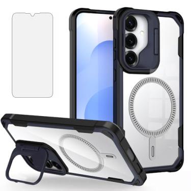 Imagem de Asuwish Capa de celular para Samsung Galaxy S24 Plus S24+ 5G com protetor de tela suporte para câmera suporte capa magnética híbrida fina protetora acessórios para celular S24plus 24S + S 24 24+