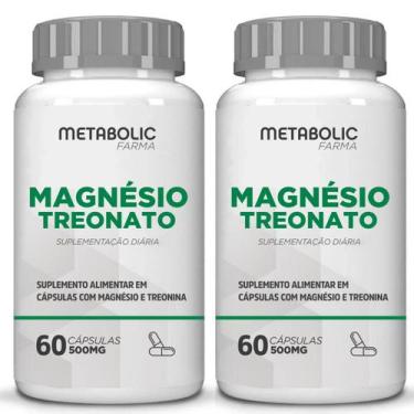 Imagem de 2x Magnesio L Treonato 500mg Puro 120cáps Metabolic Farma - ECOMEV