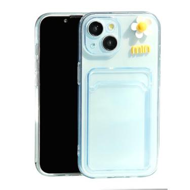 Imagem de Chengyuanfeng Capa para iPhone 11 com Porta-Cartões - Capa Transparente Ultrafina em TPU Flexível, Design Minimalista Anti-Impacto - Ideal para Dia a Dia, Viagens e Trabalho - Det.3D: Flor