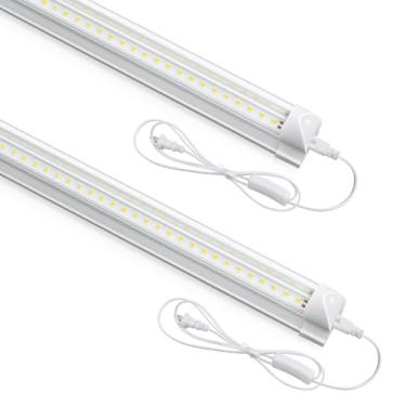 Imagem de Airseafar Lâmpada Led Para Loja, 2 Pés, 20 W, 3000 Lm, 5000 K, Luminária T8, Tampa Transparente, Plug-In, De Tubo Utilitária Conectável, Ambientes Internos, Bancada Trabalho, Oficina, Sala Estar, Ba