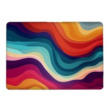 Imagem de Yicomon Compatível com MacBook Air 15 polegadas 2023 M2 2025 M4 chip modelo A2941 A3241, capa rígida de plástico para Mac Air 15 com Touch ID (2023) - ondas coloridas