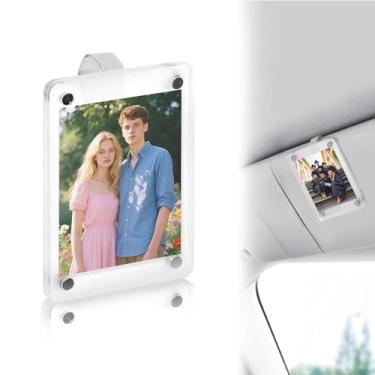 Imagem de HhdvdyWgd Molduras magnéticas para geladeira, 1 peça, molduras de acrílico transparente com ímã forte, mini molduras para geladeira, ímã de foto (pequeno)