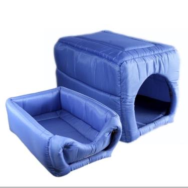 Imagem de Cama para cachorro ou gato pet 2 em 1- sem estampa (Azul,Nº 4 (GG))