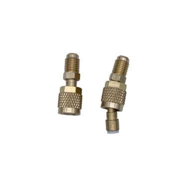 Imagem de WEAXIO Adaptador de refrigeração R410A: Acoplador rápido fêmea de 5/40.6 cm para alargador macho de 1/10.2 cm - Encaixe de ar condicionado HVAC de latão (reto ou angular)
