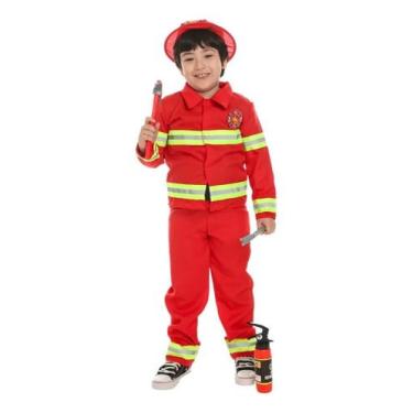 Imagem de Fantasia Bombeiro Medico Policial Infantil Festa C/Acessorio - D Prese