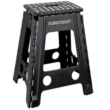 Imagem de Banqueta Dobrável Antiderrapante 45cm Preta