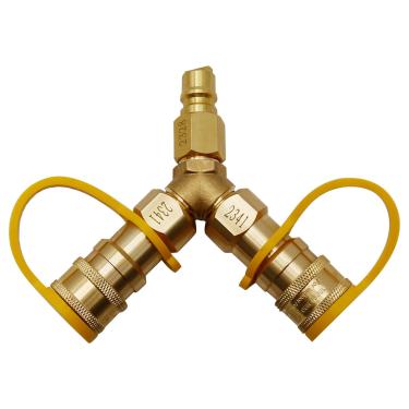 Imagem de EATAKWARD Adaptador De Conexão Rápida Para Gás Natural Divisor Em Y 3/8" Compatível Com Churrasqueira Weber, Gerador Energia Portátil, Aquecedor Pátio, Fogueira Externa, Forno Pizza