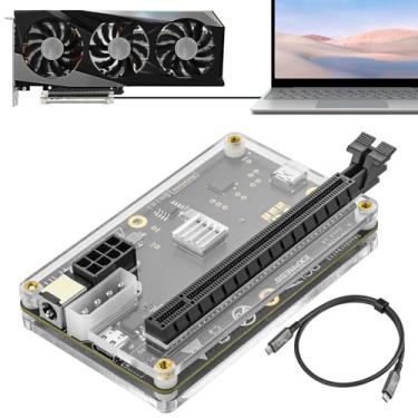 Imagem de PCIE 3.0 x16 22Gbps eGPU DOCK, cabo Thunderbolt 4, compatível com GPU externa Intel AMD placa gráfica para console de laptop Windows com Thunderbolt 3/4 USB 4, alimentado por PD/8Pin CPU/Molex/DC5521