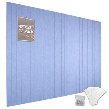 Imagem de TENACR Painel de parede de ripas de fundo alternativo de cortiça, quadro de avisos de escritório para decoração, adequado para exibir fotos e documentos, com etiquetas adesivas removíveis, pacote com