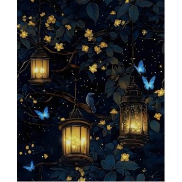 Imagem de VOLEAAR Papel de parede floral escuro, floresta das maravilhas com borboleta, papel de parede autoadesivo para gaveta de cubículo de quarto, papel de contato de fantasia à prova d'água de vinil preto