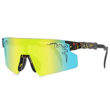 Imagem de GEUSSKISR Óculos de sol de ciclismo UV400 para atividades ao ar livre, homens, mulheres, adultos, jovens, meninos, meninas, crianças, beisebol, softball, esportes - DA6