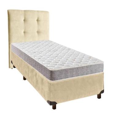 Imagem de Conjunto Cama Box Perola Solteiro + Colchão D23 D23 Inducol + Cabeceir