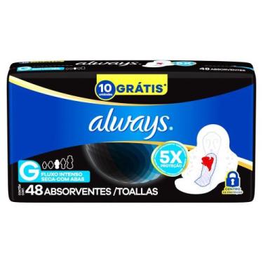 Imagem de Absorvente Always Noturno Seca G com Abas 48 Unidades