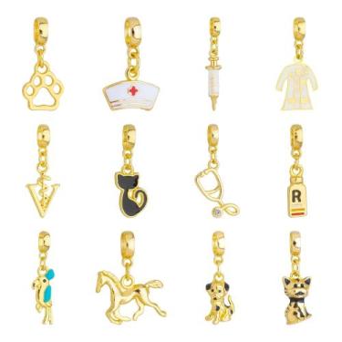 Imagem de Berloques Veterinária Medicina Banhado a Ouro 18k - Work Semijoias, Es