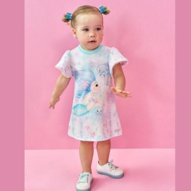 Imagem de Vestido Bebê Cinti Estampa Sereia Colorido, 2