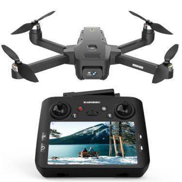 Imagem de Drone GPS com 2 câmeras 1080p para adultos, ajuste de 90°, drones sem escovas com retenção automática, bateria modular