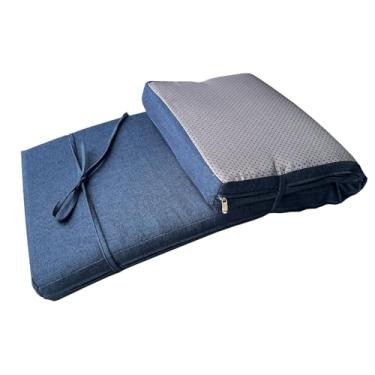 Imagem de Almofadas de banco de piano para móveis internos com laços antiderrapantes cozinha sala de jantar almofada de assento para armazenamento de show, janela, sofá, otomano (azul marinho, 81 x 30 cm)