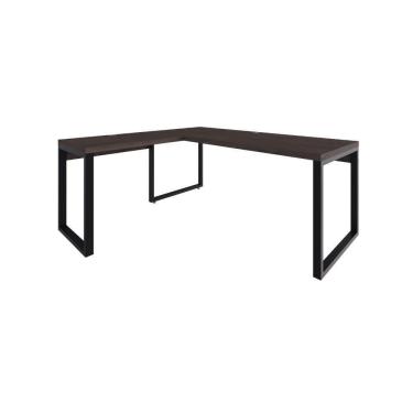 Imagem de Mesa Em L Presidente 190x160x75cm Yon Terracota Estante Preta