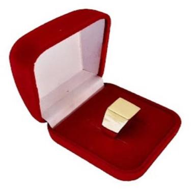 Imagem de Anel Masculino Selo Quadrado Para Gravar Banhado Ouro 18k - Semi-Joias