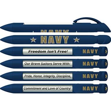 Imagem de Greeting Pen Caneta militar - conjunto de 6 canetas com mensagem rotativa azul-marinho 36565