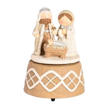 Imagem de Dicksons Estatueta de Natal de mesa musical para decoração de casa toca melodia noite silenciosa 8 x 14 cm resina sagrada família natal malha simulação