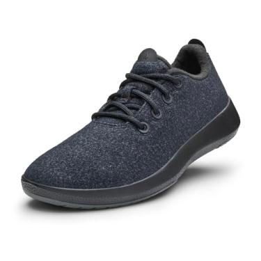 Imagem de Allbirds Tênis masculino de corrida de lã, impermeável, respirável, casual, feito com lã merino ecológica, Preto natural (sola preta natural), 42