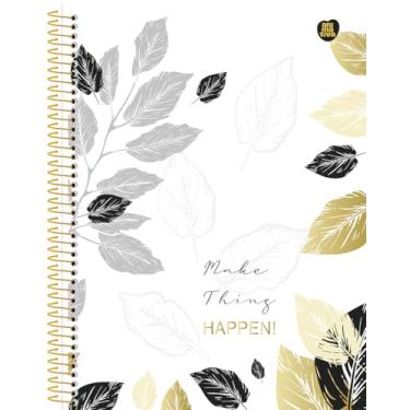 Imagem de Caderno Universitário Animativa, 10 matérias, Capa dura - Glitter, 160 folhas, Happen, Pacote com 4