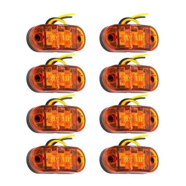 Imagem de Kit 8 Lanterna Delimitadora Laranja Led 12v 24v Caminhão Baú - STORE A
