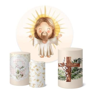 Imagem de Trio Capas Cilindro + Painel Sublimado Festa 1,50m Natal (K1NAT093)