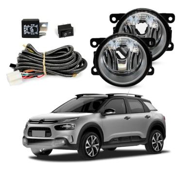 Imagem de Kit Farol de Milha para C4 Cactus 2018 a 2024 Completo com Chicote Botão e Relê Auxiliar Neblina