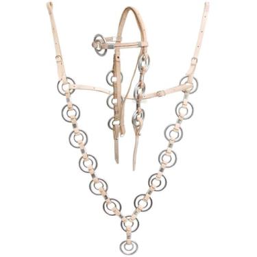 Imagem de Traia em Argola Dupla Couro Legítimo Para Cavalos (Natural)