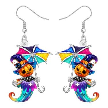 Imagem de LONYOO Brincos de fantasma de Halloween de acrílico pendentes Grim Reaper Ghostface Wicked Jewelry Spooky Ghost Gifts for Women Halloween Costumes Party Accessories, Medium, Acrílico, Sem pedra