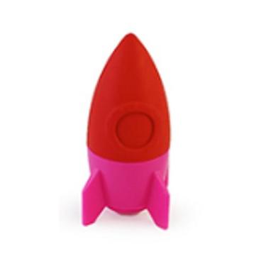 Imagem de Apontador 2 em 1 com Borracha Foguete Infantil - Kaz, Vermelho e Rosa