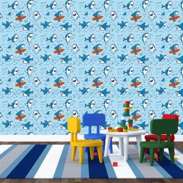 Imagem de Papel de Parede Adesivo - Tubarão - Surf - Infantil - 349ppi - Allodi