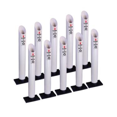 Imagem de Kit 10 Lixeira Coletora PVC Copos Descartáveis Água - CM Design, Branc