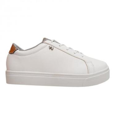 Imagem de Tênis Feminino Via Uno Casual Flatform 808021, Branco, Prata, 35