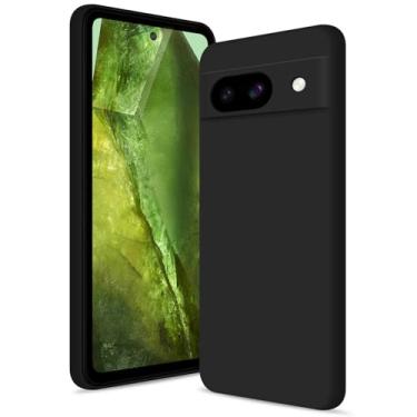 Imagem de Btstring Capa para Google Pixel 8A, capa de silicone com proteção melhorada para a câmara, capa fina à prova de impactos, forro de microfibra suave anti-riscos, preto