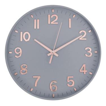 Imagem de Relógio de parede HZDHCLH Modern 30cm Silent Non-Ticking Grey-Rosegold