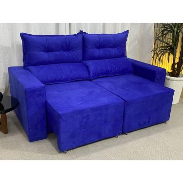 Imagem de Sofá Retrátil Reclinável 1,80 m Azul 910 Lia
