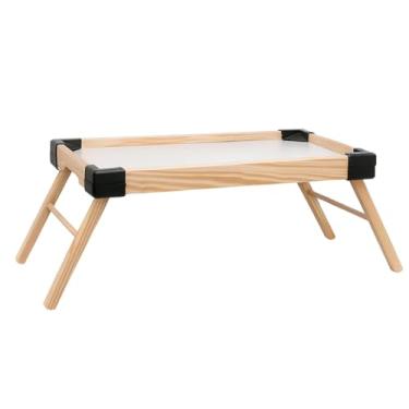 Imagem de Bandeja De Café Da Manhã Dobrável Em Madeira Mesa Portátil Cor Natural