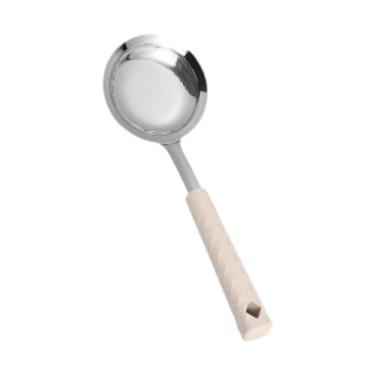 Imagem de FytStycale Colher de escumadeira de malha fina de aço inoxidável com alça para fritar, cozinhar, fritar, fácil de limpar, peneira conveniente, concha, Damasco