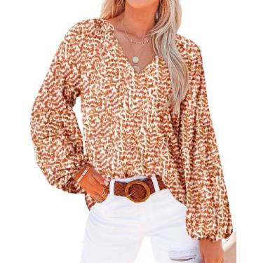 Imagem de Blusa feminina BTFBM, casual, boho, estampa floral, chiffon, decote em